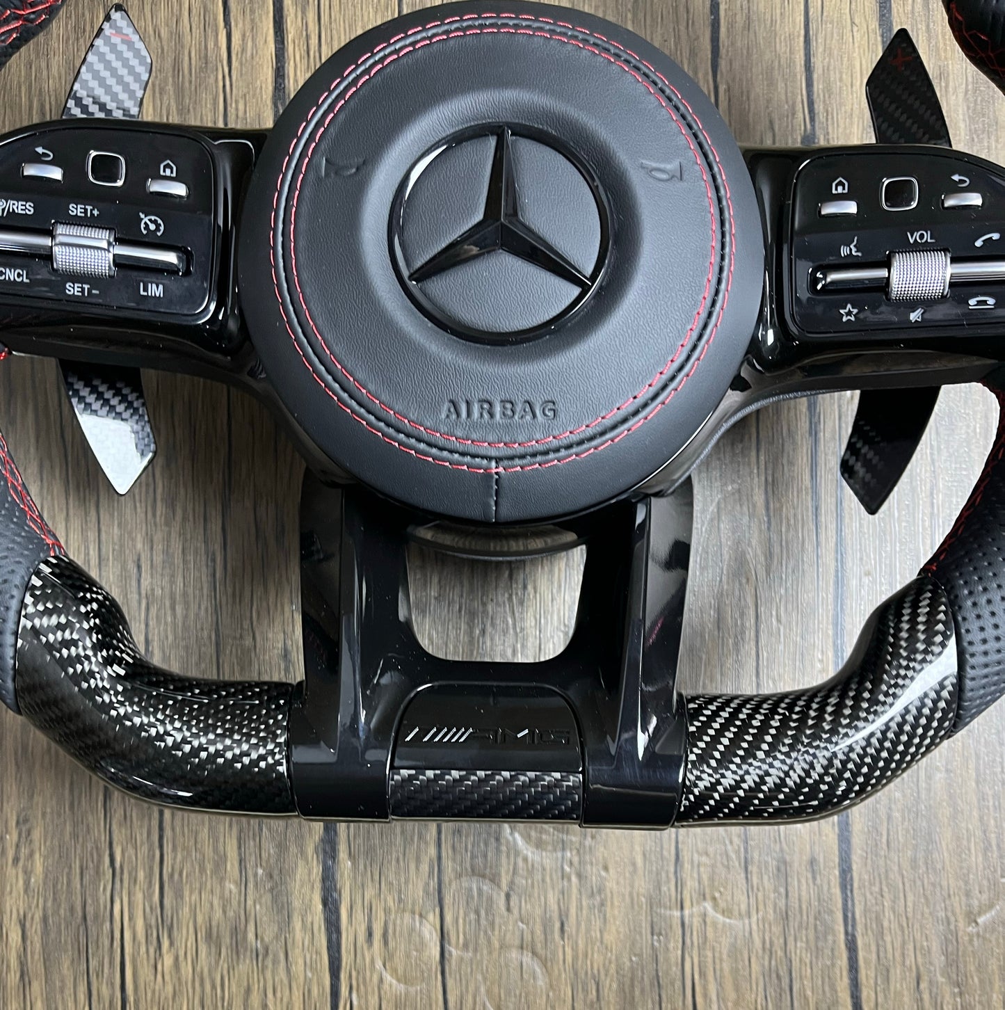 Custom Volante Glossy Black Carbon Steering Wheel for Mercedes Benz W204 W205 W207 W211 W212 W213 W221 W222 GLS CLS C63 AMG GT