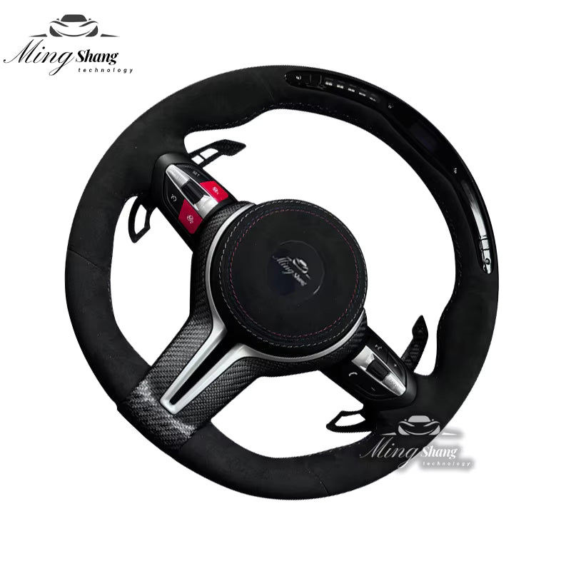The Alcantara LED AUTO steering wheel is suitable for BMW F10 F30 F32 F36 F20 F21 M2 M3 M4 M5 M6 F22 X1 X3 X4 X5 E91 E70 E71 E90