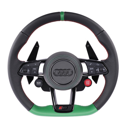 Custom R8 Steering Wheel for Audi A3 A4 A5 A6 A7 A8 S3 S4 S5 S6 S7 S8 Q3 Q5 Q7 Q8 SQ5 SQ7 SQ8 RSQ5 RSQ7 RSQ8 RS3 RS4 RS5 RS6 RS7 R8