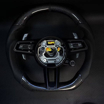 The Auto steering wheel is suitable for Porsche Panamera 718Cayman Tayneen Macan Cayenne Tayman Boxster 911 992 991 981 Tayca GT
