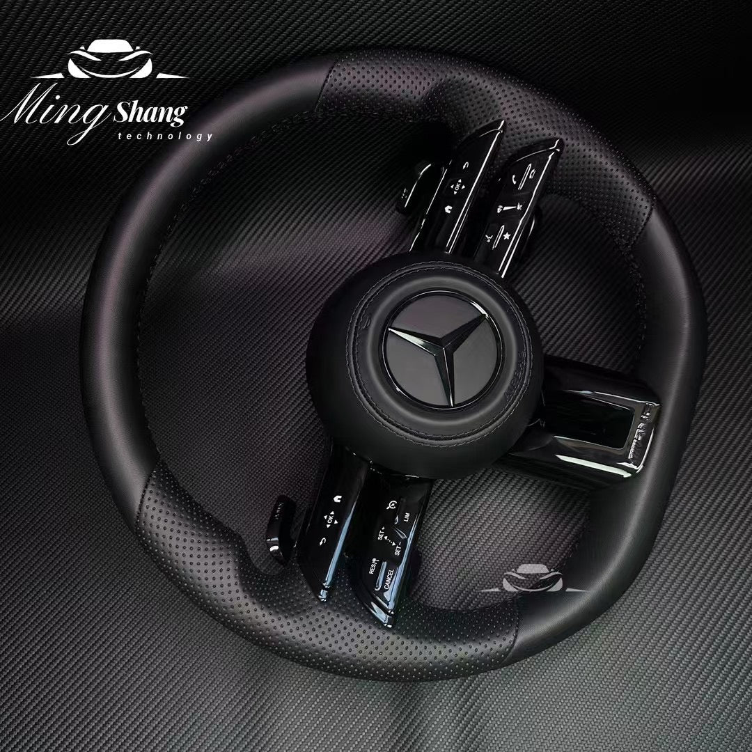Suitable for Mercedes-Benz C-Class C200L, C260L, E-Class E300L, GLC260L, AMG steering wheel covers with AMG logo