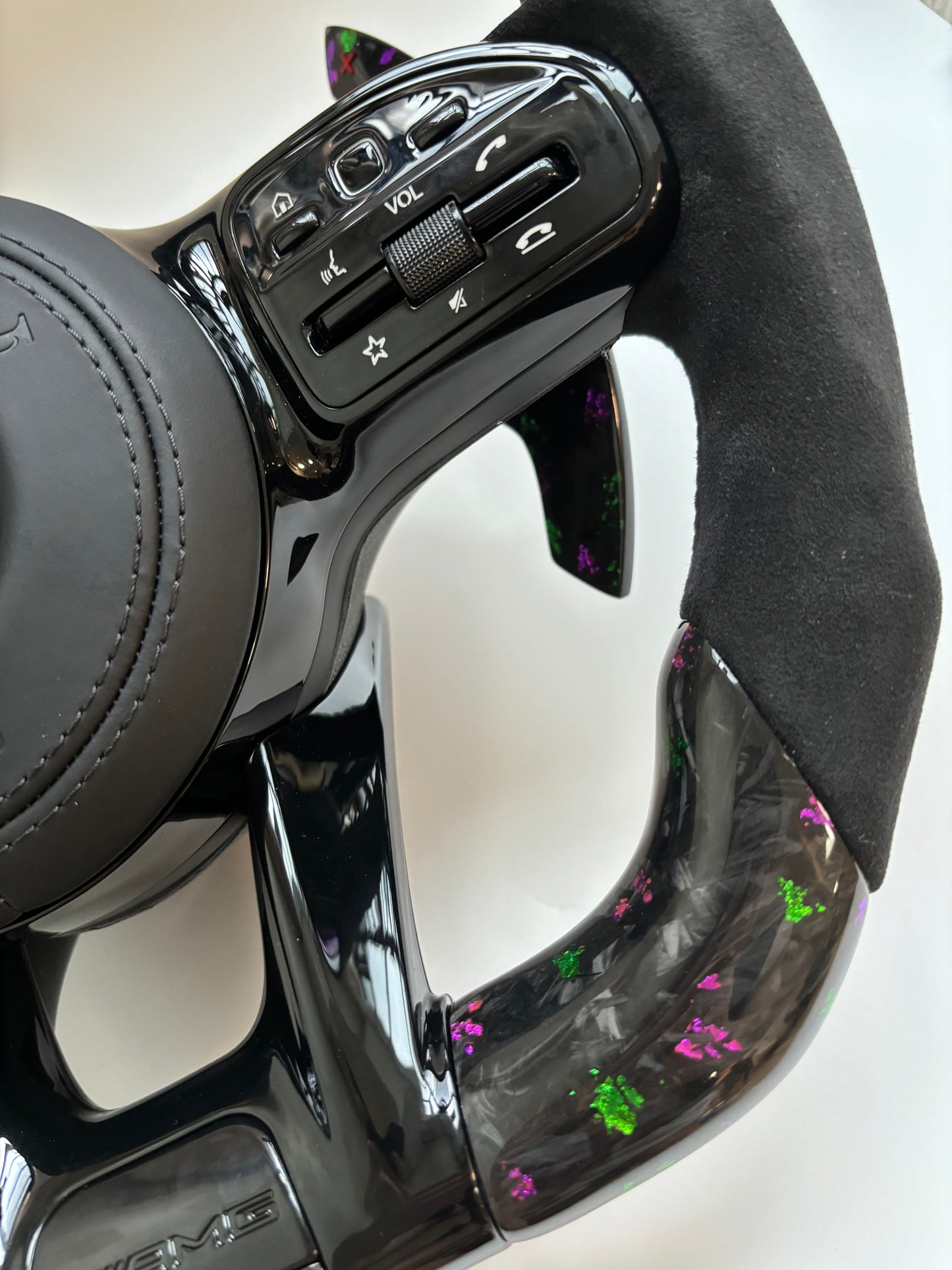 Custom Volante Glossy Black Carbon Steering Wheel for Mercedes Benz W204 W205 W207 W211 W212 W213 W221 W222 GLS CLS C63 AMG GT