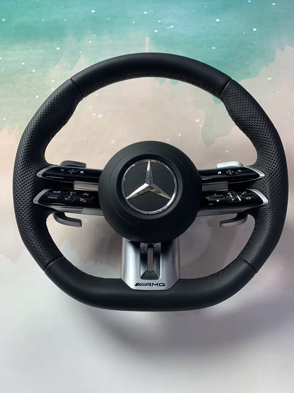 Suitable for Mercedes-Benz C-Class C200L, C260L, E-Class E300L, GLC260L, AMG steering wheel covers with AMG logo