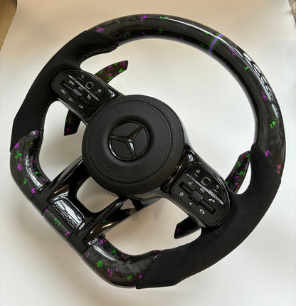 Custom Volante Glossy Black Carbon Steering Wheel for Mercedes Benz W204 W205 W207 W211 W212 W213 W221 W222 GLS CLS C63 AMG GT