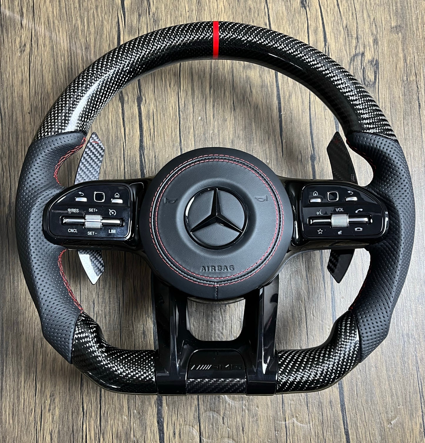 Custom Volante Glossy Black Carbon Steering Wheel for Mercedes Benz W204 W205 W207 W211 W212 W213 W221 W222 GLS CLS C63 AMG GT