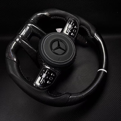 Custom Volante Glossy Black Carbon Steering Wheel for Mercedes Benz W204 W205 W207 W211 W212 W213 W221 W222 GLS CLS C63 AMG GT