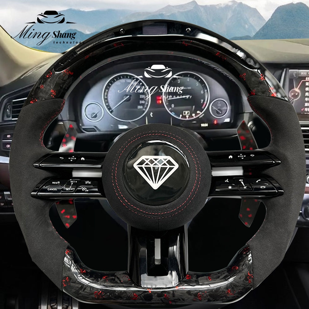The LED forged carbon fiber steering wheel is suitable for Mercedes W116 W221 W222 W210 W202 W204 W463 W460 W638 W242 W245 ML GL