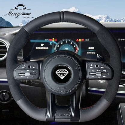 The matte leather Alcantara steering wheel is suitable for Mercedes-Benz GLE GLA GLC GLK CLA CLS SLC ML W221 W222 W463 W201 W168