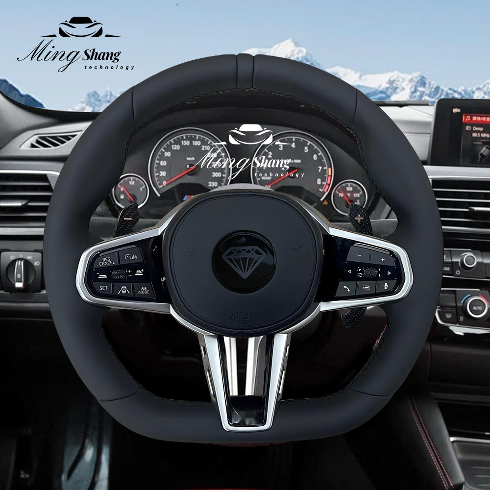 The red-label leather sport steering wheel is suitable for BMW F02 X2 X3 X4 X5 X6 M2 M3 M4 M5 M6 F10 F30 F21 F22 F46 F30 F03 F13 G01 G02 G05 G06 G07 G08 G11 G12 G14 G15 G16 G17 G20 G29 G30 G31 G32 G80 G82 F92 X3