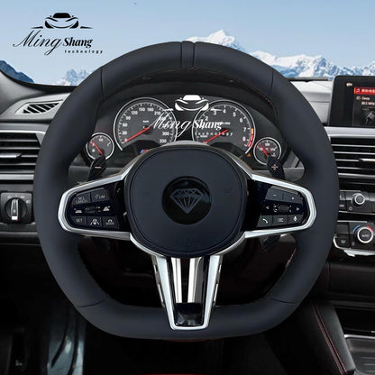 The red-label leather sport steering wheel is suitable for BMW F02 X2 X3 X4 X5 X6 M2 M3 M4 M5 M6 F10 F30 F21 F22 F46 F30 F03 F13 G01 G02 G05 G06 G07 G08 G11 G12 G14 G15 G16 G17 G20 G29 G30 G31 G32 G80 G82 F92 X3