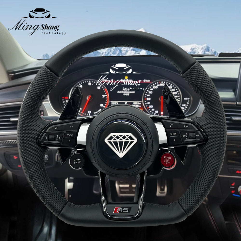 RS Steering wheel for Audi A3 A4 A5 A6 A7 A8 S3 S4 S5 S6 S7 S8 Q3 Q5 Q7 Q8 SQ5 SQ7 SQ8 RSQ5 RSQ7 RSQ8 RS3 RS4 RS5 RS6 RS7 R8