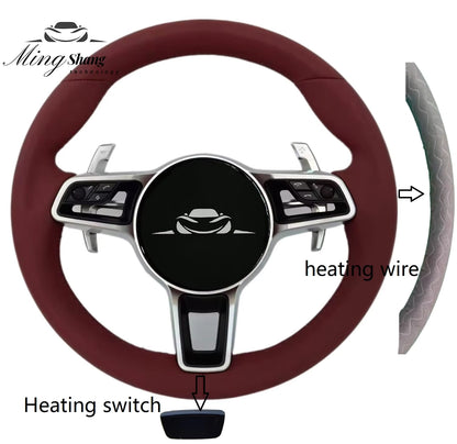Heating Steering Wheel for Porsche Panamera Macan Cayenne Taycan 718 Cayman GT4 RS 911 Carrera Targa 911 GT3 911.2 991 992 GT2