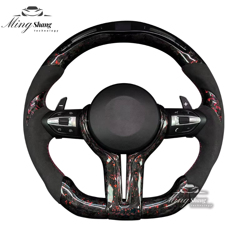 The red foil carbon fiber AUTO steering wheel is suitable for BMW E90 E91 E92 E93 E70 E71 E72 E53 F10 F30 F21 F22 F46 F30 F35 M3