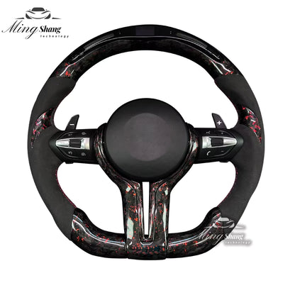 The red foil carbon fiber AUTO steering wheel is suitable for BMW E90 E91 E92 E93 E70 E71 E72 E53 F10 F30 F21 F22 F46 F30 F35 M3
