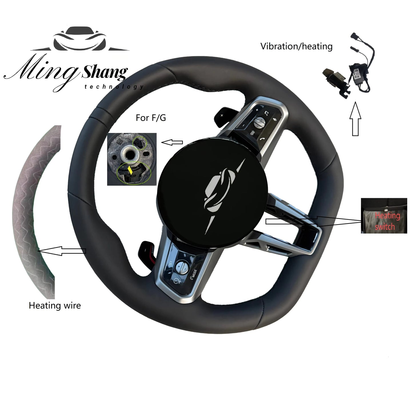Heated Steering Wheel for BMW G01 G02 G05 G06 G07 G08 G11 G12 G14 G15 G16 G17 G20 G29 G30 G31 G32 G80 G82 F25 F30 F10 F92 F90 X