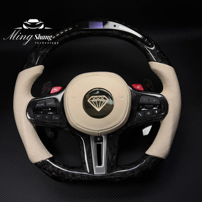 MT Auto Modification Leather Carbon Fiber LED Steering Wheel for BMW G20 G30 G38 G11 G12 G01 G02 M3 M4 Car Steering Wheel