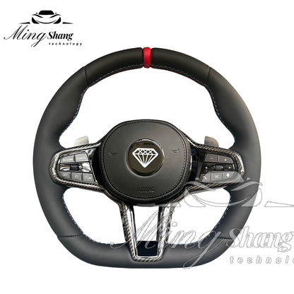 The red-label leather sport steering wheel is suitable for BMW F02 X2 X3 X4 X5 X6 M2 M3 M4 M5 M6 F10 F30 F21 F22 F46 F30 F03 F13 G01 G02 G05 G06 G07 G08 G11 G12 G14 G15 G16 G17 G20 G29 G30 G31 G32 G80 G82 F92 X3