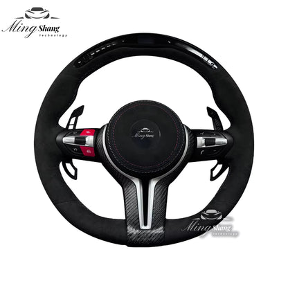 The Alcantara LED AUTO steering wheel is suitable for BMW F10 F30 F32 F36 F20 F21 M2 M3 M4 M5 M6 F22 X1 X3 X4 X5 E91 E70 E71 E90