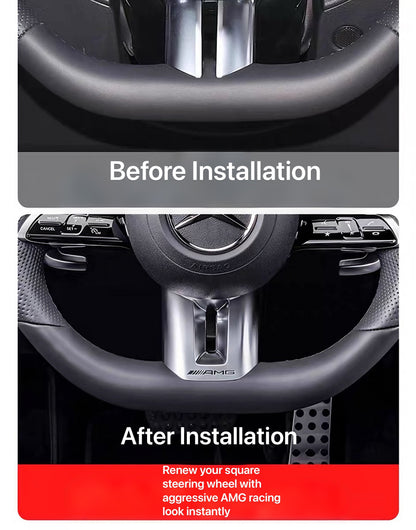 Suitable for Mercedes-Benz C-Class C200L, C260L, E-Class E300L, GLC260L, AMG steering wheel covers with AMG logo
