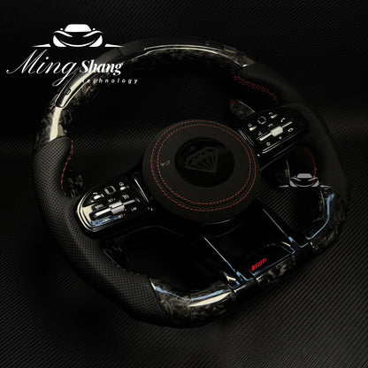 MT Carbon Fiber Steering Wheel For Mercedes Benz C63 E63 W213 C43 A45 G63 G500 S63 GLA45 GLS63 W204 W205 AMG LED Steering Wheel