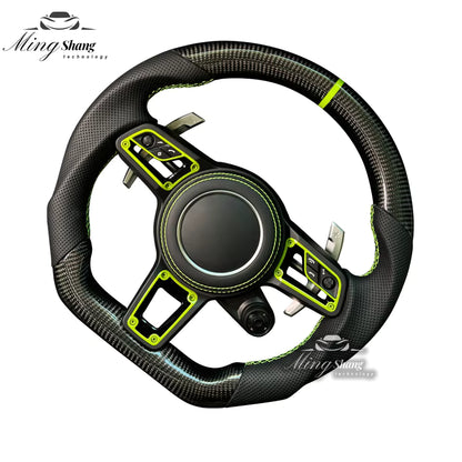 The matte carbon fiber model of the sports steering wheel is suitable for Porsche Panamera Cayenne Macan Taycan Tayenne 911 992