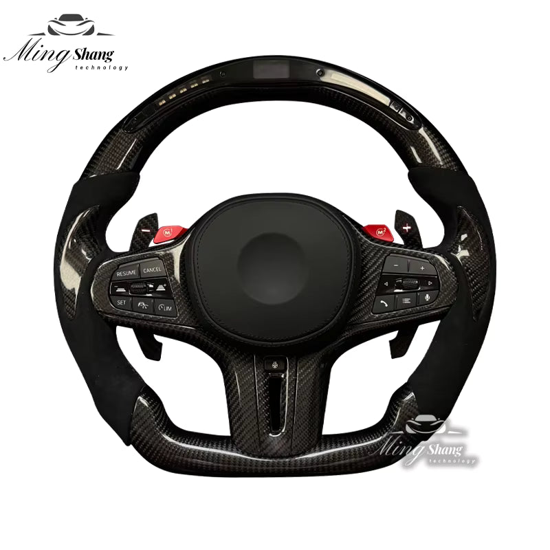 The LED carbon fiber sporty steering wheel is suitable for BMW G30 G38 G11 G12 G01 G05 G20 G28 F10 F30 F22 F21 F35 F33 X4 X5 F36
