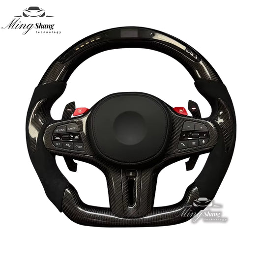 The LED carbon fiber sporty steering wheel is suitable for BMW G30 G38 G11 G12 G01 G05 G20 G28 F10 F30 F22 F21 F35 F33 X4 X5 F36