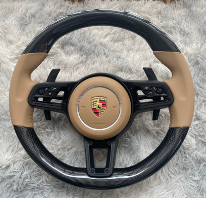 Sporty Carbon Fiber Car Steering Wheels Are Suitable for Porsche 911 992 Panamera Cayman Taycan Tayenne Macan Boxster 718Cayenne