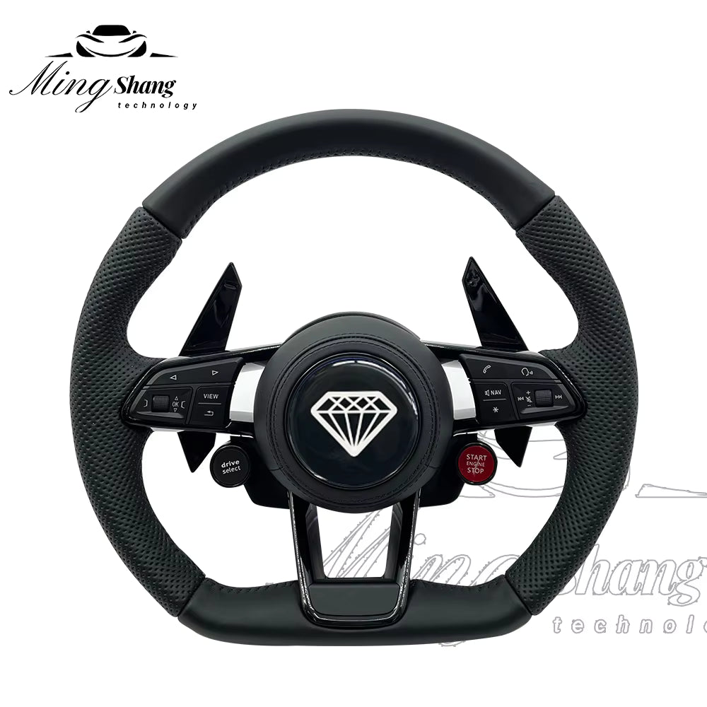 Custom R8 Steering Wheel for Audi A3 A4 A5 A6 A7 A8 S3 S4 S5 S6 S7 S8 Q3 Q5 Q7 Q8 SQ5 SQ7 SQ8 RSQ5 RSQ7 RSQ8 RS3 RS4 RS5 RS6 RS7 R8
