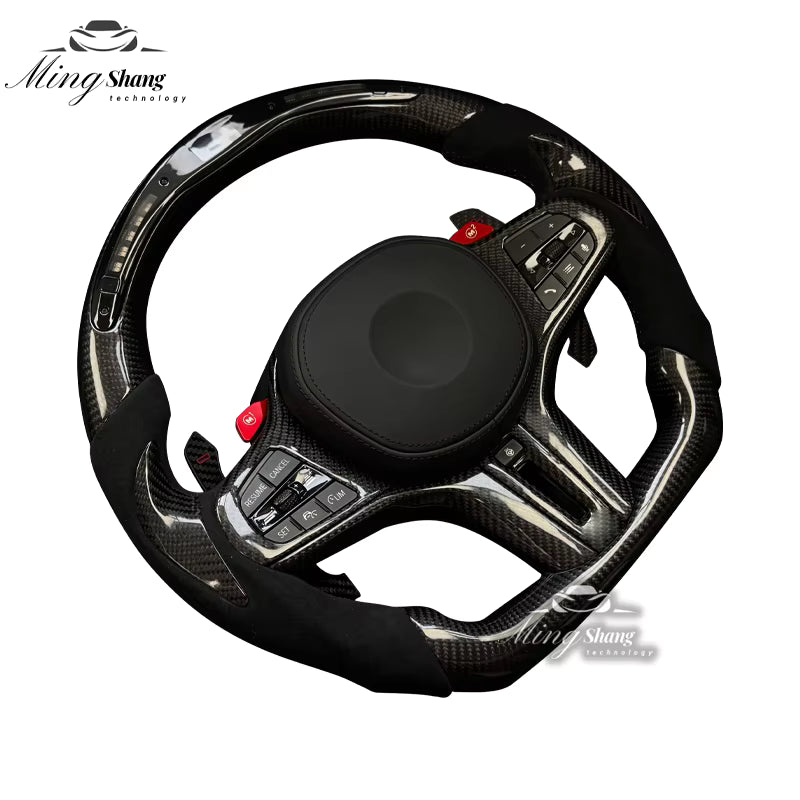 The LED carbon fiber sporty steering wheel is suitable for BMW G30 G38 G11 G12 G01 G05 G20 G28 F10 F30 F22 F21 F35 F33 X4 X5 F36