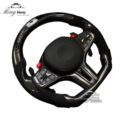 The LED carbon fiber sporty steering wheel is suitable for BMW G30 G38 G11 G12 G01 G05 G20 G28 F10 F30 F22 F21 F35 F33 X4 X5 F36
