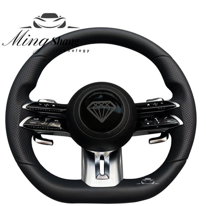 The leather Dragonfly AMG car steering wheel is suitable for Mercedes-Benz w222 w221 w463 w211 w213 w223 w210 w205 w204 w218 GLE
