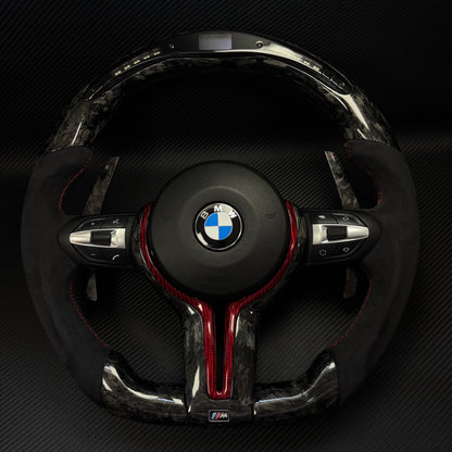 The red foil carbon fiber AUTO steering wheel is suitable for BMW E90 E91 E92 E93 E70 E71 E72 E53 F10 F30 F21 F22 F46 F30 F35 M3