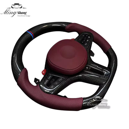 The Bordeaux red carbon fiber AUTO steering wheel is suitable for BMW G20 G30 G05 G01 G02 G06 G07 X5 F10 F30 F21 F22 F46 F30 F35