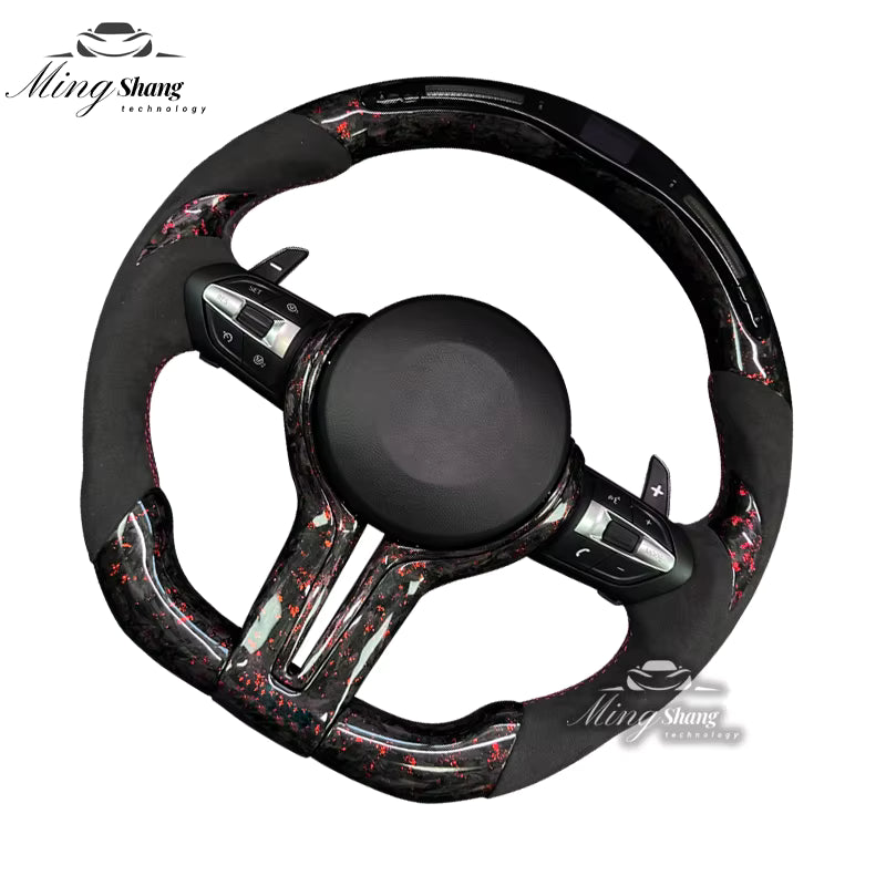 The red foil carbon fiber AUTO steering wheel is suitable for BMW E90 E91 E92 E93 E70 E71 E72 E53 F10 F30 F21 F22 F46 F30 F35 M3