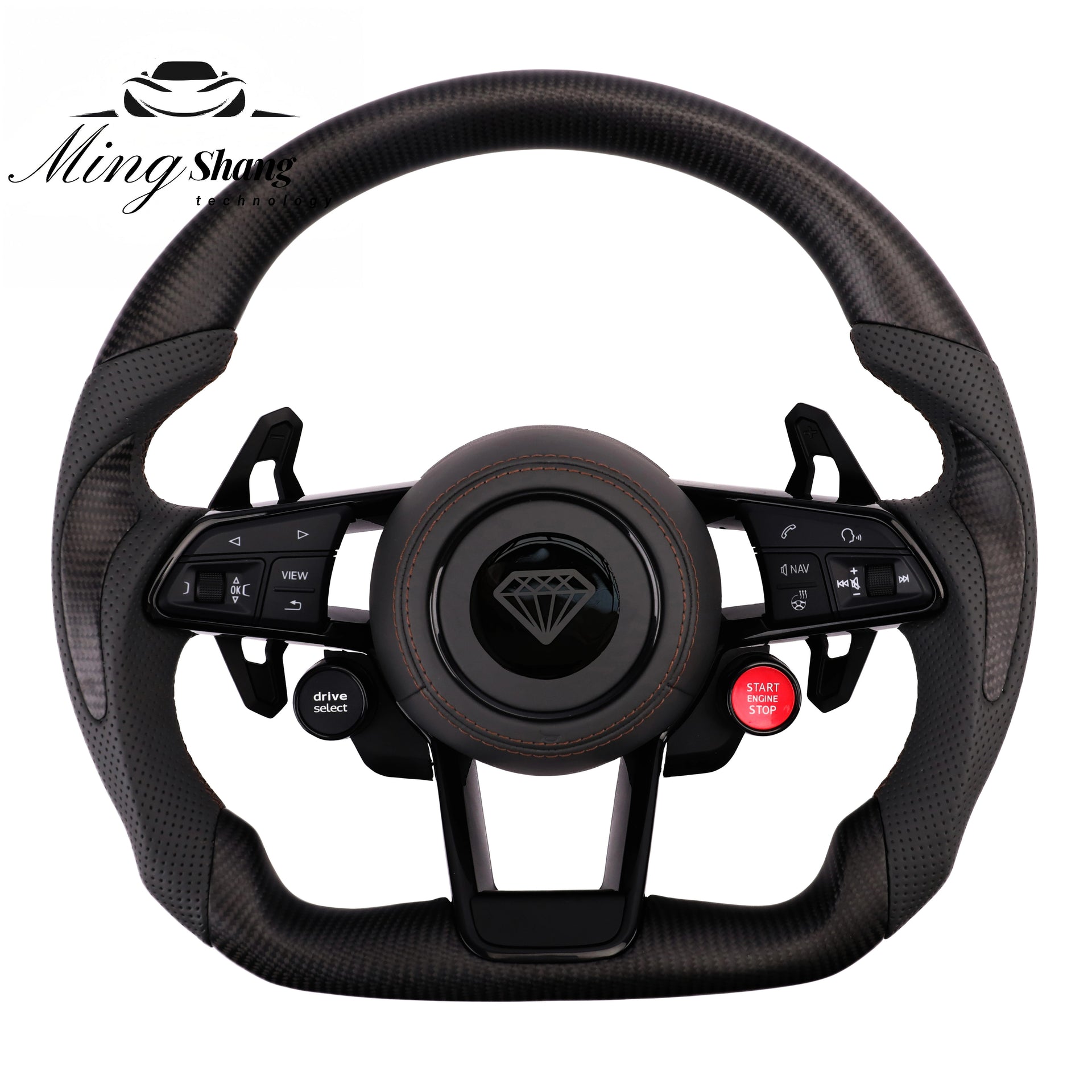 RS Steering wheel for Audi A3 A4 A5 A6 A7 A8 S3 S4 S5 S6 S7 S8 Q3 Q5 Q7 Q8 SQ5 SQ7 SQ8 RSQ5 RSQ7 RSQ8 RS3 RS4 RS5 RS6 RS7 R8