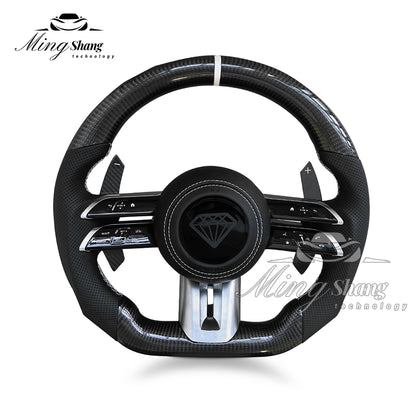 Carbon Fiber Steering Wheel for Mercedes Benz, A35 A45 C63 C43 E53 E63 G63 G500 G55 AMG GT S63 GLE63 GLA45 W223 W213 W205 W204