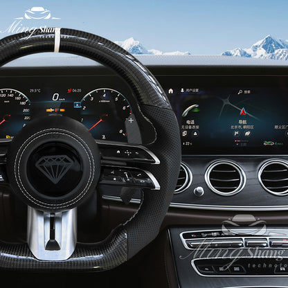 Carbon Fiber Steering Wheel for Mercedes Benz, A35 A45 C63 C43 E53 E63 G63 G500 G55 AMG GT S63 GLE63 GLA45 W223 W213 W205 W204