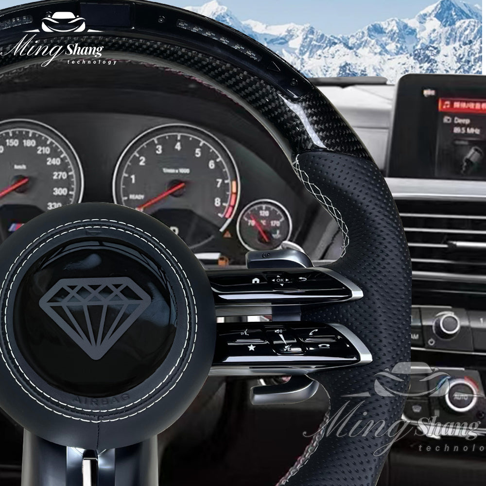 The LED forged carbon fiber steering wheel is suitable for Mercedes W116 W221 W222 W210 W202 W204 W463 W460 W638 W242 W245 ML GL