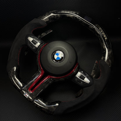 The red foil carbon fiber AUTO steering wheel is suitable for BMW E90 E91 E92 E93 E70 E71 E72 E53 F10 F30 F21 F22 F46 F30 F35 M3