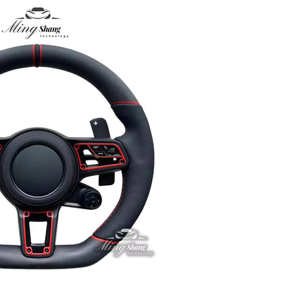 The matte carbon fiber model of the sports steering wheel is suitable for Porsche Panamera Cayenne Macan Taycan Tayenne 911 992