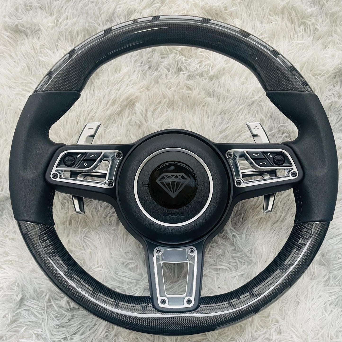 Sporty Carbon Fiber Car Steering Wheels Are Suitable for Porsche 911 992 Panamera Cayman Taycan Tayenne Macan Boxster 718Cayenne
