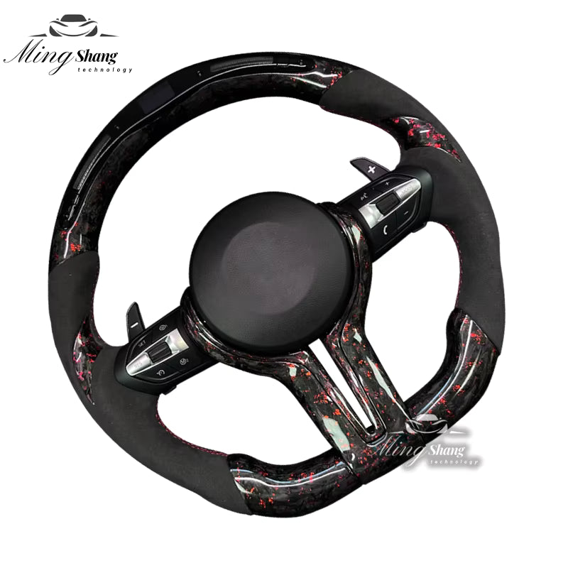 The red foil carbon fiber AUTO steering wheel is suitable for BMW E90 E91 E92 E93 E70 E71 E72 E53 F10 F30 F21 F22 F46 F30 F35 M3