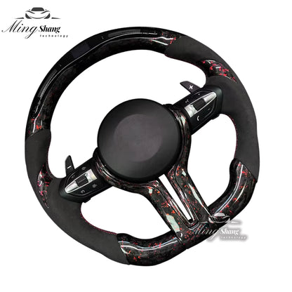 The red foil carbon fiber AUTO steering wheel is suitable for BMW E90 E91 E92 E93 E70 E71 E72 E53 F10 F30 F21 F22 F46 F30 F35 M3