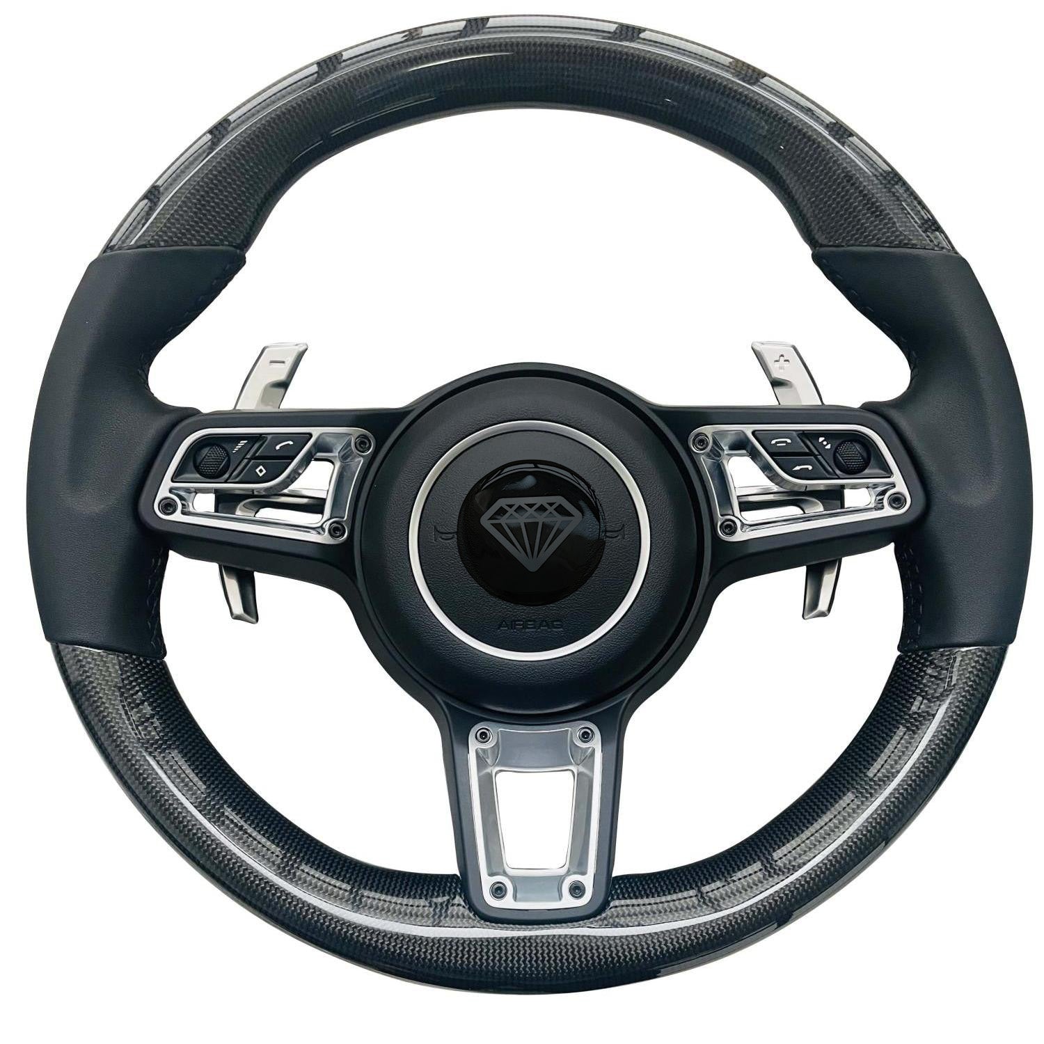Sporty Carbon Fiber Car Steering Wheels Are Suitable for Porsche 911 992 Panamera Cayman Taycan Tayenne Macan Boxster 718Cayenne