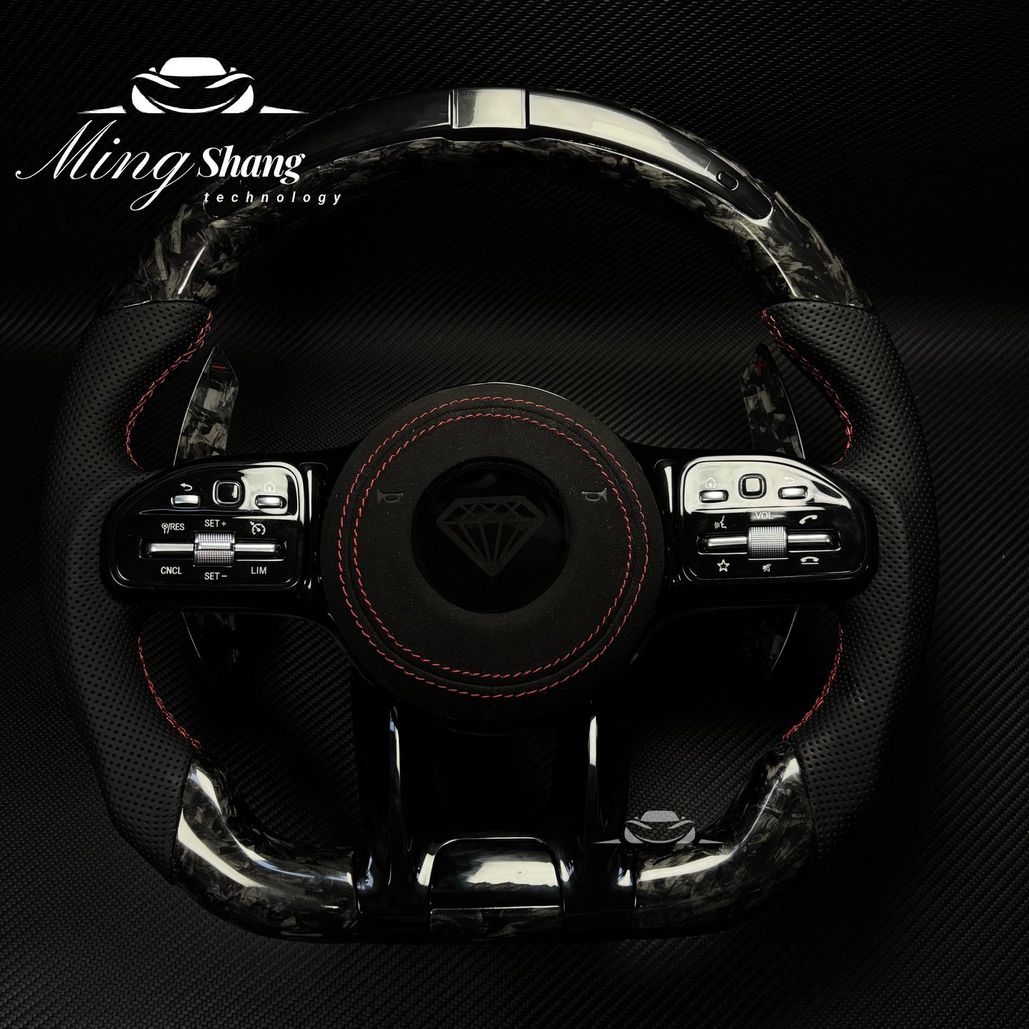 MT Carbon Fiber Steering Wheel For Mercedes Benz C63 E63 W213 C43 A45 G63 G500 S63 GLA45 GLS63 W204 W205 AMG LED Steering Wheel