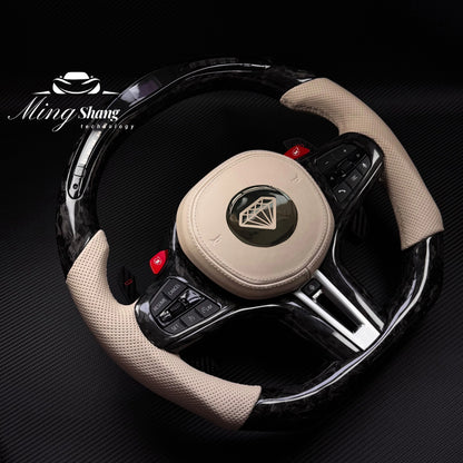 MT Auto Modification Leather Carbon Fiber LED Steering Wheel for BMW G20 G30 G38 G11 G12 G01 G02 M3 M4 Car Steering Wheel