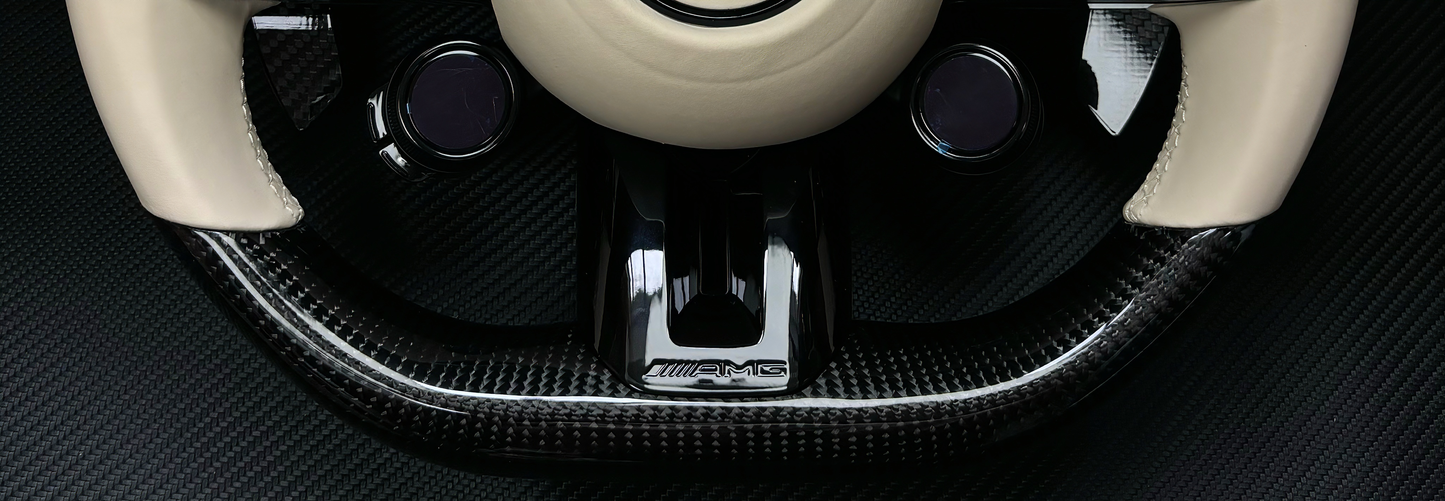 Suitable for Mercedes-Benz C-Class C200L, C260L, E-Class E300L, GLC260L, AMG steering wheel covers with AMG logo