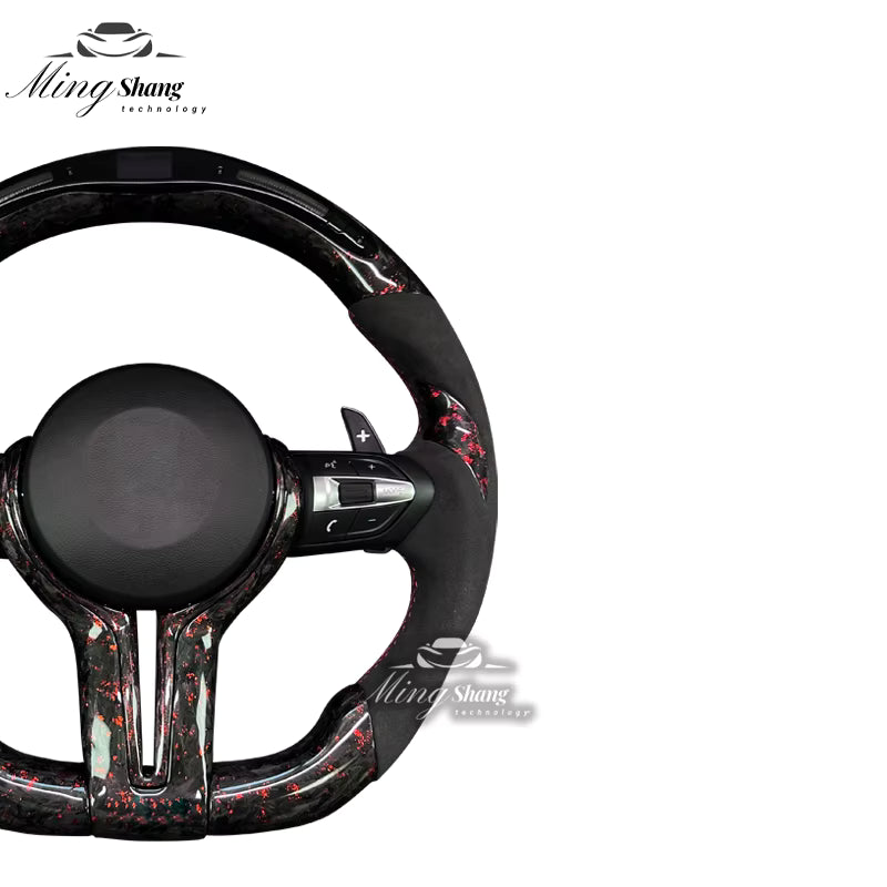 The red foil carbon fiber AUTO steering wheel is suitable for BMW E90 E91 E92 E93 E70 E71 E72 E53 F10 F30 F21 F22 F46 F30 F35 M3