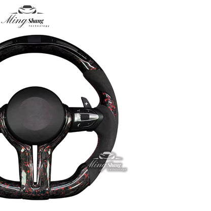 The red foil carbon fiber AUTO steering wheel is suitable for BMW E90 E91 E92 E93 E70 E71 E72 E53 F10 F30 F21 F22 F46 F30 F35 M3